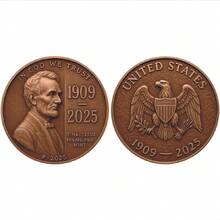 2025 Edition, 18 Designs In Total, The Last 1 Cent Colored Commemorative Coin (1909-2025), Lincoln Metal Coin Craft Collectible Gift