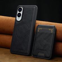 OUKNOEO Detachable Magnetic Wireless Charging Faux Leather Phone Case, Compatible With IPhone 17 Air 16e 15 14 13 Pro Max S26 S25 Edge S24 Ultra Plus A37 A57 Pixel 10 9 8 7, With Card Holder, 3 Card Slots, Anti-Theft Card Pocket - Black - View 83