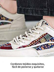 Zapatillas ligeras y transpirables de PU con puntera redonda y cordones para hombre, suela gruesa y diseño en bloques de color. Estas zapatillas informales para hombre presentan un diseño de puntera redonda con un patrón urbano único y una confección moderna, lo que las hace perfectas para la calle, el trabajo y el deporte. Esta edición limitada es un calzado deportivo casual versátil para skateboarding, ideal para hombres jóvenes. - Rojo - Ver 9