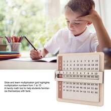 Slide & Learn Interactive Multiplication Chart - Interactive Math Manipulation Tool With Grid, Helps Children Practice And Solve Multiplication Tables, Educational Tool For Classroom And Home Schooling For Elementary School Students