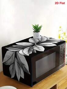 1pc Elegant Leaf/Rose/Butterfly/Strawberry Pattern Microwave Dust Cover, Multiple Patterns Available, Washable Dust Protection Cover, Decorative Kitchen Appliance Cover, Home Decor, Kitchen Decor, Household Appliance Decor, Great Gift For Brides, Easy To Clean, Anti-Stain