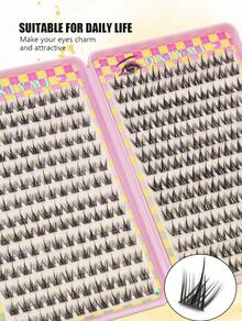 32 Rows Single Lash Book, 544pcs Large Capacity, 8-16mm Mixed Length Cluster Eyelashes, Suitable For Beginners DIY Lash Extensions At Home, Lash Clusters, Individual Eyelashes, False Eyelashes, Fake Eyelashes Fluffy Faux Mink - C/D 混合 - 查看 4