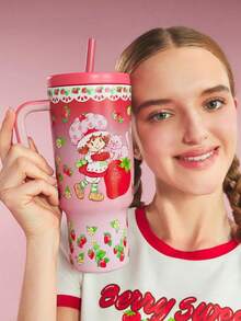 Strawberry Shortcakes 40 OZ / 1200 ML Tumbler With Handle, Insulated Cup, Vacuum Insulated Water Bottle, Leak-Proof Lid And Straw, Stainless Steel Travel Bottle, Car Bottle - Drinking Glasses, Water Glasses, Tumbler Glasses, Glassware Sets, Everyday Glasses, Good For Drinks, Cute Glasses, Kitchen Glasses, Juice Glasses, Simple Glasses, Cooler Cup - Nhiều màu - Xem 2