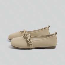 2025 Primavera Nuevos Zapatos de Brisa Nocturna Suaves para Combinar con Vestidos, Zapatos Planos de Boca Poco Profunda, Versátiles, Mary Jane, Zapatos Sencillos, Mocasines - Albaricoque - Ver 10