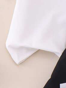 2pcs Baby Girls' Casual Cute 3D Bow Round Neck Short Sleeve T-Shirt And A-Line Skirt Set, Summer - White - View 6