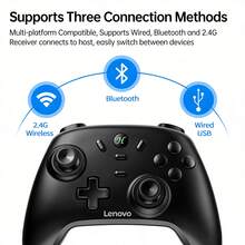 Lenovo S07 High-Performance Game Controller With Dual Vibration Feedback, Plug And Play, Long Life And Durability, Ergonomic Grip, POM Material, Black - Black - View 5