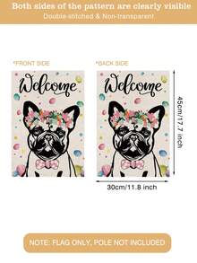 Easter Cute Dog With Wreath Welcome Garden Flag, Easter Egg Element Decor Flag, Outdoor Yard Holiday Decoration Flag (Flagpole Not Included) - Multicolor - View 5