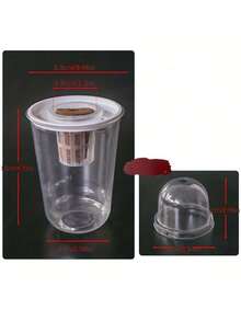 5pcs/Set Hydroponic Planting Pots - Transparent Cylindrical Hydroponic Planting Set, High Transparency Closed Hydroponic Cup, Transparent Design For Easy Root Growth Observation, Ventilation Hole Design - Multicolor - View 5