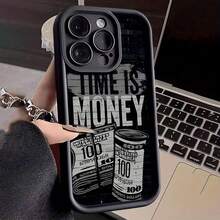 Money Pattern Phone Case, Shockproof Phone Protective Cover, Phone Accessory Compatible With IPhone 16 15 14 13 12 11 Plus/Pro/Pro Max - Black - View 8