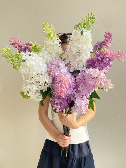  1pc, 27.5in/70cm, Lifelike Lilac Flower With Real Touch, Soft & Realistic Artificial Lilac Flower For Vase Decor, Home Living Room Decor, Wedding Decor, Valentine's Day Decor, Spring Decor