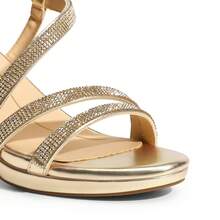 Women Elegant Multiple Strap High Heeled Sandals Open Toe Comfortable Dressy Shoes With Adjustable Ankle Strap For Wedding Party Prom - 金色 - 查看 5