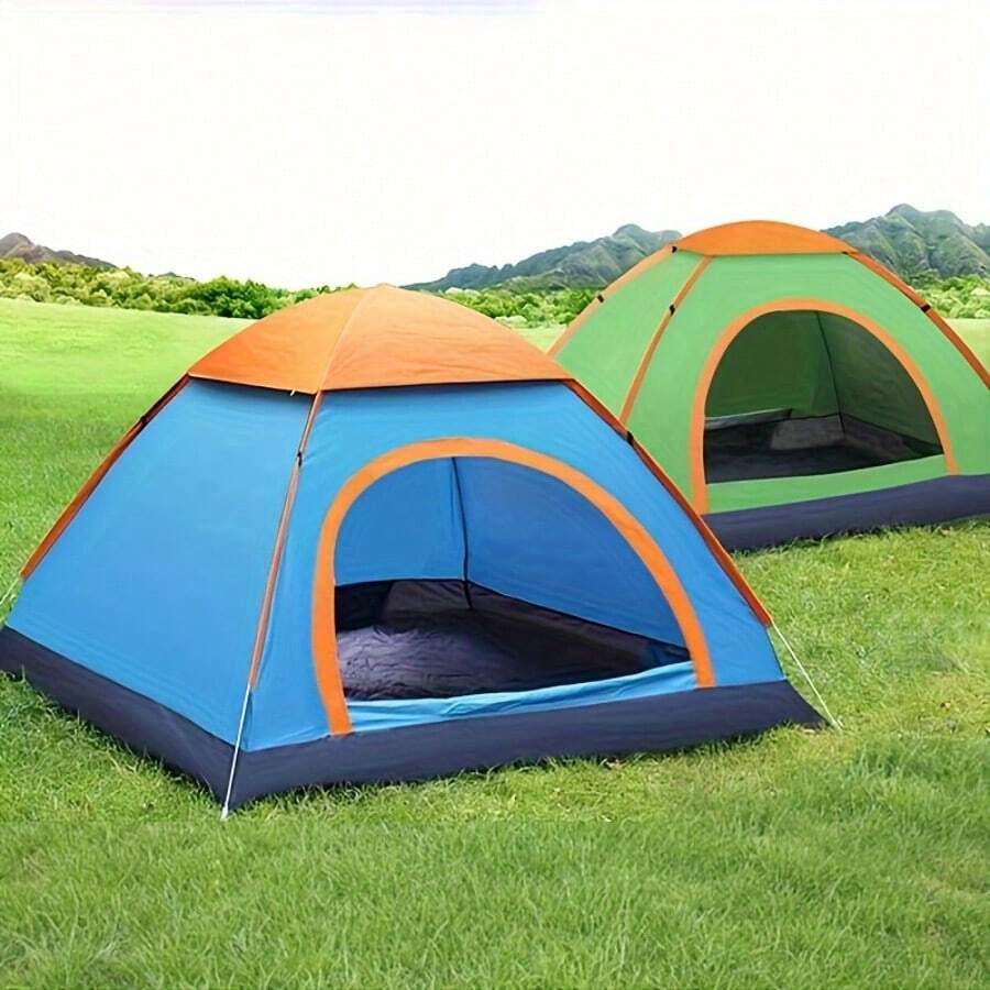 Automatic Camping Tent, Suitable For Outdoor Beach Travel, Camping Tent, Quick Setup Tent, Thickened Sunscreen Tent, Portable Quick-Open Tent, 2-Person Portable Folding Tent, Suitable For Camping, Backpacking, Hiking And Mountaineering, 2-Person Outdoor Shelter, Easy To Set Up, Lightweight And Durable, Multipurpose Outdoor Camping Tent, Ideal Gift For Outdoor Enthusiasts. - Multicolor - View 1