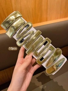 10个时尚金色BB发夹，适合日常使用 - 金色 - 查看 10