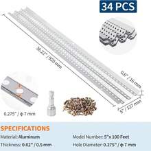 Protección de canalones de 5 pulgadas, 50ft/100ft/200ft, sistema de cubierta de canalón de aluminio de acabado de fábrica premium, resistente y libre de óxido, fácil instalación DIY para proteger los canalones del hogar de hojas y residuos - 100 pies - Ver 2