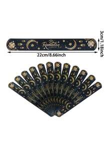 定制斋月手链 | 月亮灯笼星星黑色金色PVC塑料戒指，拍击手链，斋月家居装饰，开斋节礼物，伊斯兰斋月派对用品，斋月派对装饰，派对手链套装