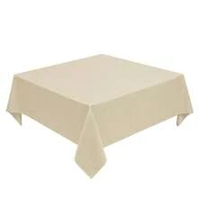Faux Linen Square Tablecloth For Dining Room,Waterproof Texture Decorative Farmhouse Rustic Table Cloth For Indoor Outdoor Party, Holiday, Banquet Picnics, Patio,52 X 52 Inch (Square),Beige,Beige52inchx52inchSquare - 米色 52 吋 x 52 吋正方形 - 查看 1