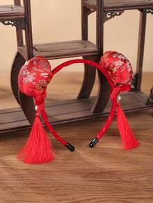 1件跨境新品大红色节日头饰发箍，发带，发圈 - 42813 - 查看 4