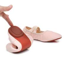 室内外软底芭蕾舞鞋、舞蹈鞋、瑜伽鞋、练习鞋、平底鞋、现代舞鞋、古典舞鞋，舒适耐穿，防滑，弹性开口，免系带设计 - 粉色 - 查看 7