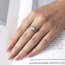 1pc Lovely Heart Zirconia Silver Ring, Valentine's Day Gift For Women - White - View 4