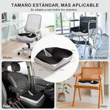 CYPNBestYiJo Cojin Ortepedico de Memory Foam para Asientos Alivio para Dolor de Ciatica Espalda y Coxis Almohadilla de Apoyo con Funda Lavable Adecuado de Oficina Coche HogarFashion - 222344878 - Ver 6