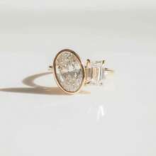 18K镀金几何锆石奢华订婚派对戒指（女士款） - 金色 - 查看 3