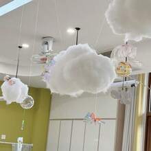 3/6 Stücke 15*15*15cm Baumwoll-Wolken Deko, Hochzeitsdeko, bunte Gangdekoration, Schaufensterdekor, Einkaufszentrum Hängdeko, Baumwoll-Wolken Dekoration, Hochzeitsdekoration, Bühnendeko, Fake weiße Wolken Hängdeko, Raumdekoration, Valentinstag, Muttertags Dekoration - Weiss - Übersicht 6