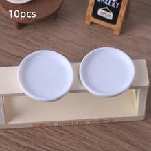 10个迷你餐盘，DIY逼真食物玩具，娃娃屋装饰托盘，冰箱贴，手工树脂首饰配件，迷你场景装饰，迷你餐盘，娃娃屋厨房用品 - 彩色 - 查看 17
