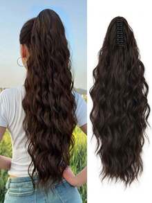 女士合成卷曲波浪夹式马尾假发 - 彩色 - 查看 16