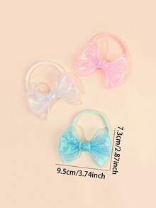 3pcs Colorful Ribbon Bow Headband,Breathable And Comfortable Hair Band,Elegance Hair Accessories For Baby Infant Luminous Grace Party Favors - Multicolor - View 6