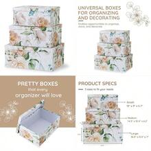 Decorative Cardboard Storage Boxes With Lids For Home Decor And Organization, Set Of 3 Large Keepsake Boxes For Memories Amp Gifts, Nesting Floral Photo Storage Containers, Floral Revival - FloralRevival - View 1