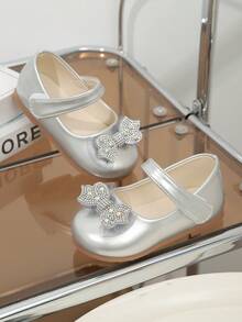 Girls' Soft Sole Bowknot Princess Shoes, New Spring/Autumn Shoes - Silver - View 7