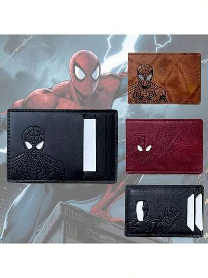 Cartera de Spiderman, Súper héroe con portador de tarjeta de identificación, Cartera ultra delgada de bolsillo frontal simple, Mejor regalo para el Día del Padre, Cartera bifold con múltiples ranuras para tarjetas, Cartera de Marvel Spiderman, Protector de identificación de dibujos animados, Portador de identificación funcional con cartera anti-pérdida de bolsillo frontal simple, Adecuado para hombres, Regalo perfecto para el Día de la Madre, Día del Padre, San Valentín, Año Nuevo