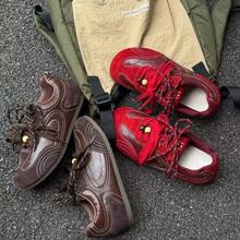 2025 Primavera y Otoño Nuevas Zapatillas Retro de Moda  Ligeras y Cómodas Zapatillas de Entrenamiento Alemanas Versátiles y Casuales para Mujeres - Rojo - Ver 6