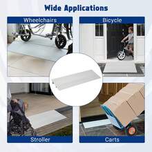 Umbral de aluminio para rampas de puertas – 2/3/4 pulgadas de altura, capacidad de 700LB/320kg, rampa de acceso portátil y ajustable para scooters y cochecitos – solución de entrada antideslizante y duradera para el hogar - 2 pulgadas - Ver 5