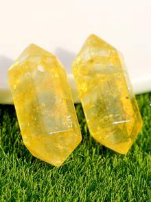 2件装彩色天然石六角柱吊坠DIY首饰制作配件 - 20*9mm 绿东陵玉&粉晶&紫水晶&白石英&红玛瑙&黄水晶&青金石&虎眼石，适合制作手链、项链和耳环 - 彩色 - 查看 12