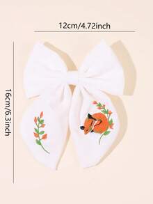 1个橙色狐狸刺绣蝴蝶结发夹，适合女孩佩戴，精致的狐狸刺绣蝴蝶结发夹，适合度假、舞蹈、日常、上学、表演、婚礼派对等各种场合，森林公主发饰，送给女儿的可爱礼物，甜美女孩发饰 - 彩色 - 查看 7