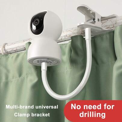 免钻孔摄像头支架 - 重型、可调节、免工具安装，适用于安防、直播、家庭/办公 - 兼容单反相机、网络摄像头、IP摄像头 - 可安装于天花板、桌面、床头柜、墙壁