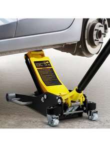 Floor Jack  3 Ton Low Profile Floor Jack  Aluminum And Steel Racing Floor Jack With Dual Pistons Quick Lift Pump  Floor Jack Lifting Range 3-6 11 -19-11 16 - Yellow - View 1