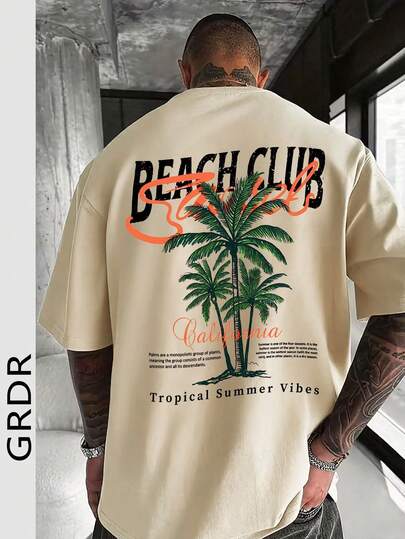 GRDR Herren modisches, locker geschnittenes Kurzarm T-Shirt mit Muster | Exquisites Design | Sommerliches Essentiell | Leicht zu kombinieren | Zeige deinen Stil