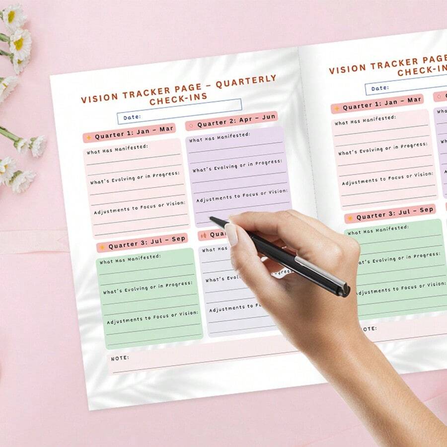 Cuaderno de trabajo de Visión 2026 - Planificador de vida, seguimiento mensual y diario de gratitud