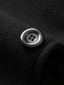 Vintage Style Men's Lightweight Wool Blend Long Coat/Windbreaker, Suitable For Early Spring Season - Black - View 3