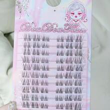 DOUDOUTIAN 轻盈假睫毛，60 簇 DIY，超细茎节状仙女毛假睫毛，新手友好，长度 7-12 毫米