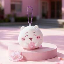 Miniso 1pc Soft Plush Sakura Season Daruma Doll Ornament: Comfortable Short Plush Material, Realistic And Cute Daruma Shape (Round Body + Sakura Prop), Durable Pink Beaded Chain, Multi-Scene Applicable (Keychain/Bag Charm/Desktop Decor), High-Quality Craftsmanship, Durable, Can Be Used As Spring Decor And Anime Merchandise Gift - Multicolor - View 2