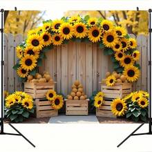 1 Piece Of Sunflower Flower Design With Bright Background Of Spring Flowers And Butterflies, Suitable For Indoor And Outdoor Photography Party Anniversary And Home Decoration Banner Background, With Various Styles And Sizes To Choose From. - Multicolor - View 6