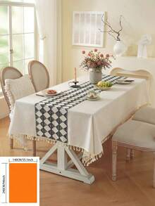 1 chiếc khăn trải bàn phong cách Boho màu trơn, khăn trải bàn dệt sọc kaki có tua rua, khăn trải bàn hình chữ nhật trang trí nhà bếp, thích hợp cho đám cưới ngoài trời, phông nền chụp ảnh màu trơn, sử dụng hàng ngày, lễ hội, tiệc sinh nhật, trang trí nhà cửa, vật dụng cần thiết cho nhà mới, mọi mùa - Màu Khaki - Xem 7