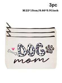 可爱狗狗妈妈帆布手提袋 - 狗狗妈妈主题印花购物袋，多种设计可选，轻便大容量，完美收纳您的所有宠物必需品和日常用品，狗狗妈妈必备，送给狗狗妈妈和宠物爱好者的贴心实用礼物，宠物派对礼品