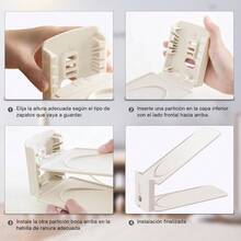 CYPNIMOOD Organizador de Ranuras para Zapatos 10 Piezas Zapatera Organizador Doble de Plástico Apiladores de Zapatos Ajustables Ahorro de Espacio para Zapato Tacón Alto Tenis y SandaliasFashion - 222577224 - Ver 8