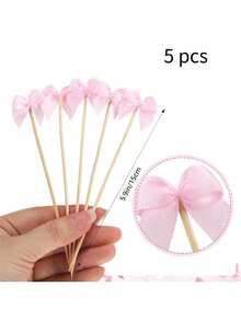 30/50 chiếc que xiên cocktail nơ hồng dùng cho đám cưới, tiệc tùng, quà tặng cho tiệc mừng em bé, tiệc độc thân, tiệc sinh nhật, tiệc tốt nghiệp, tiệc sinh nhật công chúa. - Màu Hồng baby - Xem 10