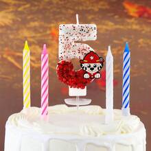 5pcs Paw Patrol Ryder Numeral Candles, Cake Decorations Party Glitter Creative Birthday Candles, Suitable For Various Holiday Decorations - Multicolor - View 11