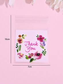 100pcs Minimalist "Thank You" Letter Print Drawstring Pouches, 7*10cm Jewelry Earrings Storage Bag For Parties And Home Use - Multicolor - View 8